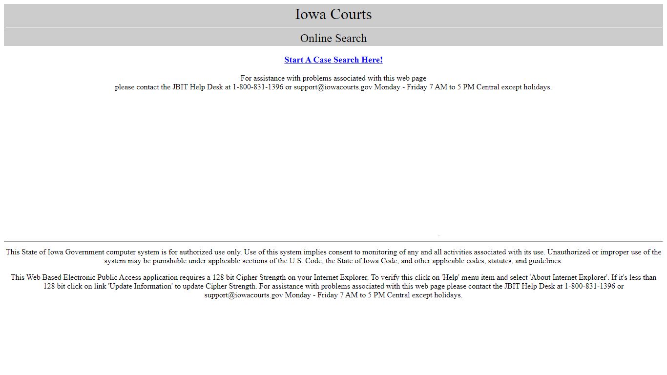 Iowa Courts Online Search